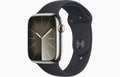 Apple Watch Series 9 (GPS + Cellular) 45mm Silver Stainless Steel Case - Medium/Large - Open Box New - a Year Apple warranty