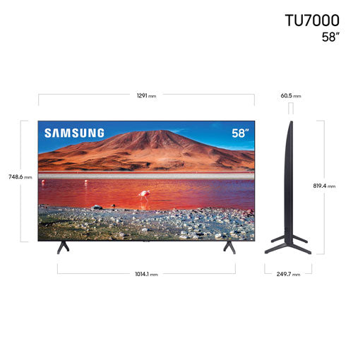 Samsung 58" 4K UHD HDR LED Tizen Smart TV (UN58TU7000FXZC) - Titan Grey - Brand New
