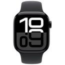 Open Box - Apple Watch Series 10 (GPS) 42mm Jet Black Aluminum Case with Black Sport Band - Small/Medium
