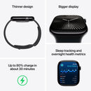 Open Box - Apple Watch Series 10 (GPS) 42mm Jet Black Aluminum Case with Black Sport Band - Small/Medium