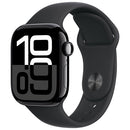 Open Box - Apple Watch Series 10 (GPS) 42mm Jet Black Aluminum Case with Black Sport Band - Small/Medium
