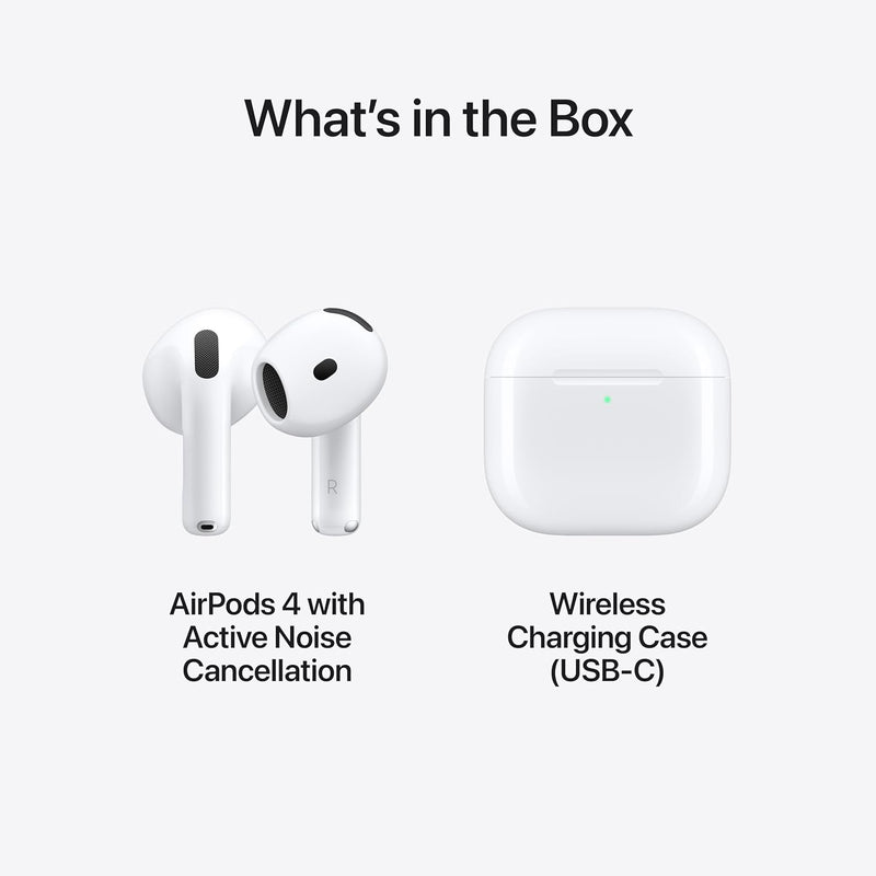 Brand New - Apple AirPods 4 Active Noise Cancellation In-Ear Wireless Earbuds with USB-C Charging Case