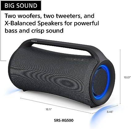 Sony SRS-XG500 Portable Bluetooth Speaker (Black) - Open Box