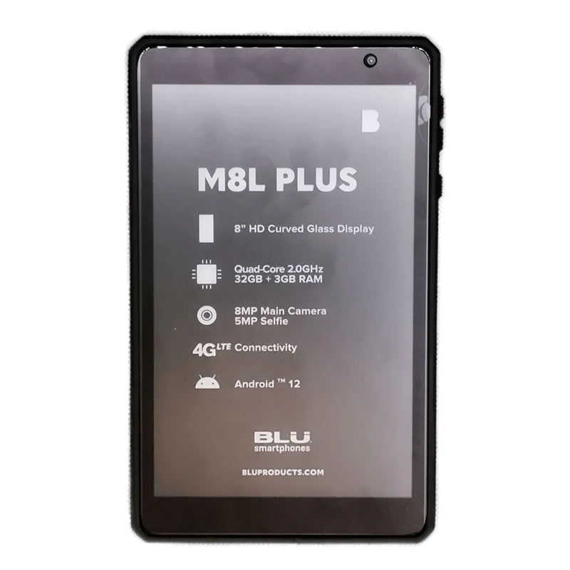 Open Box - BLU M8L Plus (M0213UU) 32GB WiFi+LTE Tablet with Protective Case - Blue - (10/10 Condition )
