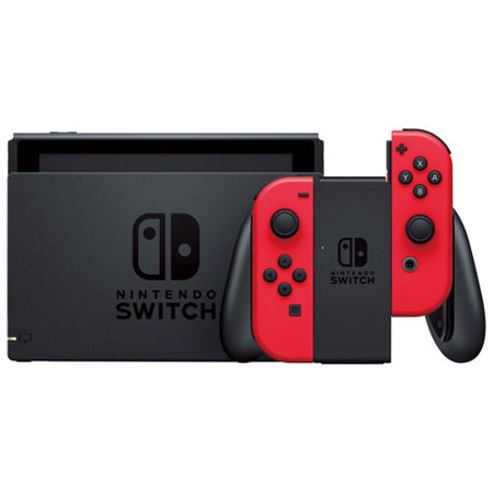 Open Box - Nintendo Switch Mario Choose One Bundle Console with Red Joy-Con (Mario Game code not included)