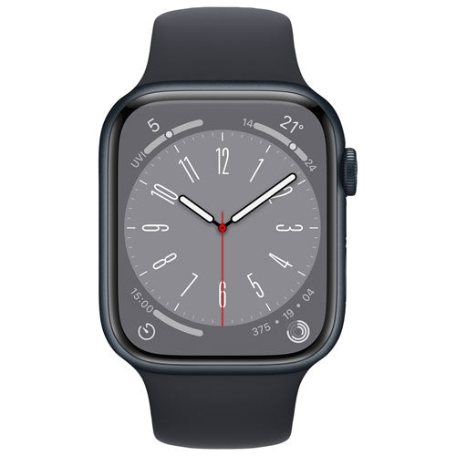 Apple Watch Series 8 (GPS) 45mm Midnight Aluminum Case with Midnight Sport Band - Medium/Large